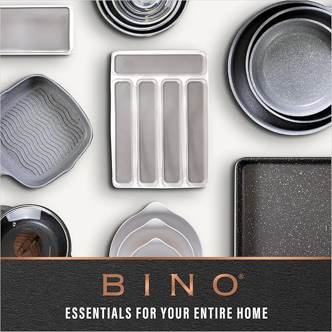 BINO | Plastic Organizer Bins, Small - 4 Pack | The SOHO Collection | Multi-Use Plastic Bin | Pantry & Freezer Organizer Bin | Storage Containers | Bins for Home & Kitchen Org