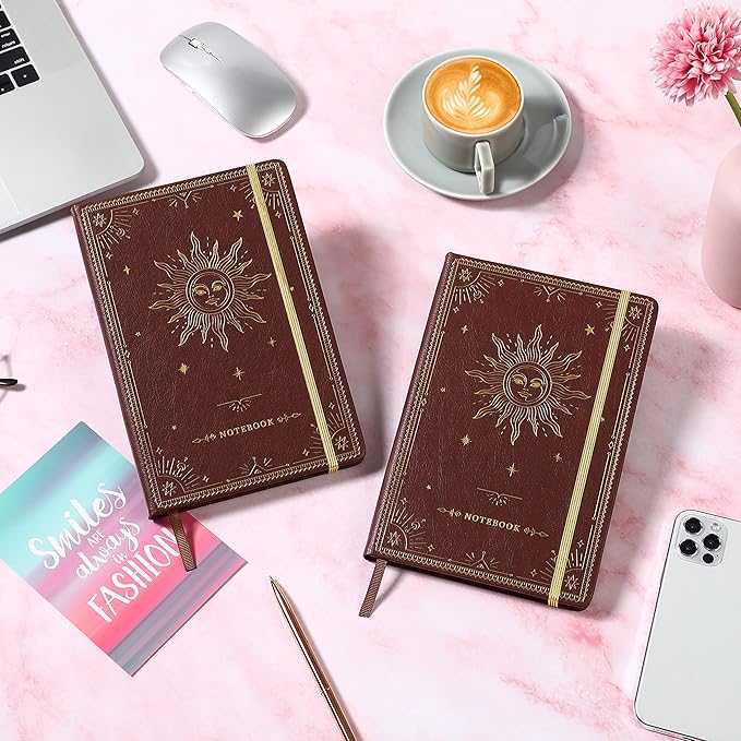 Artfan Ruled Notebook/Journal ā Premium Thick Paper Faux Leather Classic Writing Notebook with Pocket + Page Dividers Gifts, Banded, Large, 144 Pages, Hard Cover, Lined (5.8 x 8.4) - Burgundy