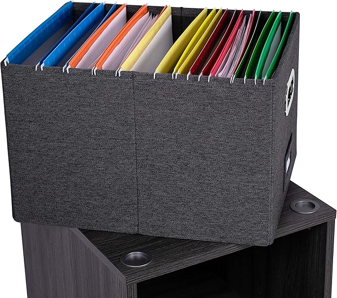 BIRDROCK HOME Rolling File Cabinet – Decorative Storage Shelf w/Removable Bins, Handles, and Wheels – Organize Files, Books, Toys, Under Desk Office Solution, Modern Design - 1 Lateral Drawer, Gray