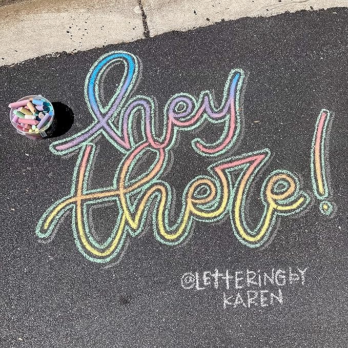 Loddie Doddie Sidewalk Chalk for Kids - 50 Count, 12 Multicolor Jumbo Sticks - Non-Toxic & Washable Bulk Chalk Pack in Reusable Bucket - Easy Grip for Vibrant Outdoor Kids Activities