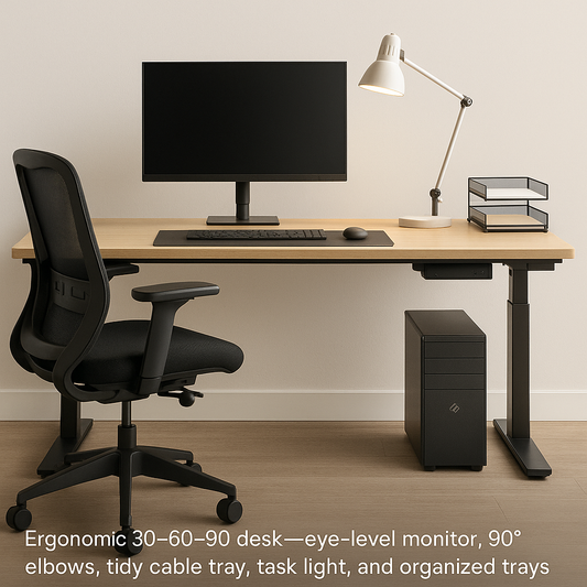 The 30–60–90 Desk: An Ergonomic, Clutter-Free Blueprint for Focused Work | Prime Office Shop