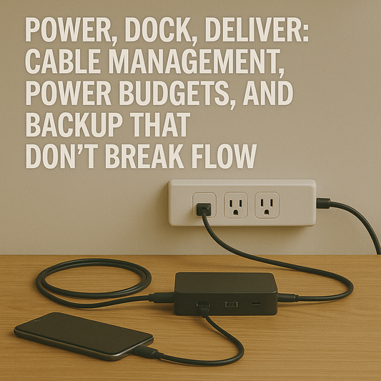 Power, Dock, Deliver: Cable Management, Power Budgets, and Backup That Don’t Break Flow