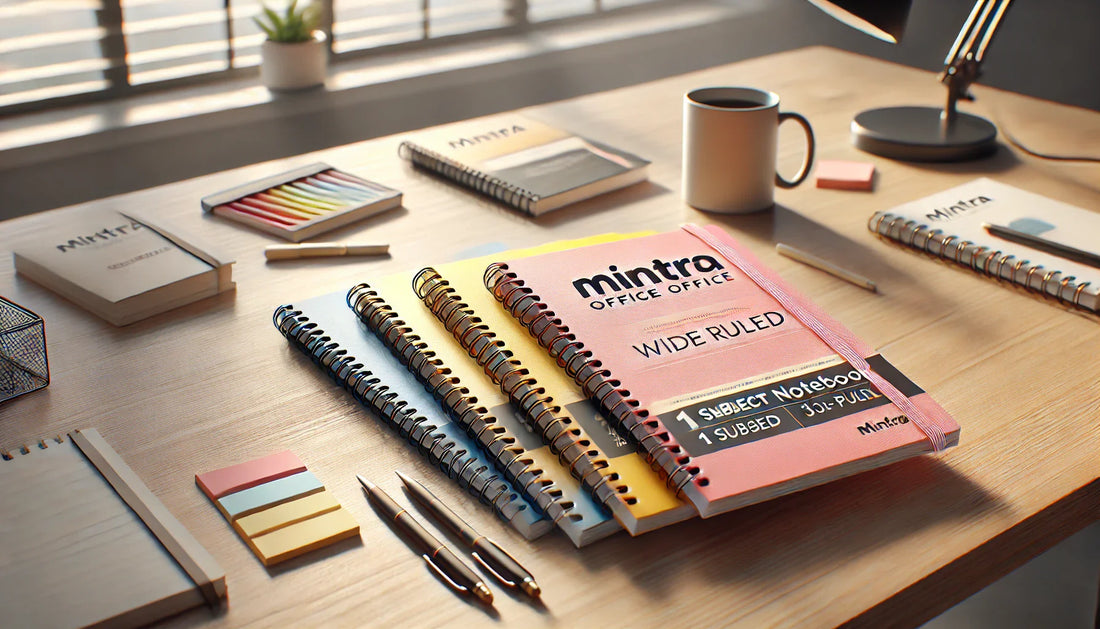 Mintra Office Durable Spiral Notebooks – 1 Subject, Wide Ruled, 3-Pack (Spring Pink, Sun Yellow, Arctic Ice)