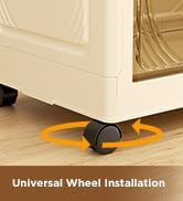 102QT Plastic 4 Tier Storage Bins with Lids,Folding Storage Box with Doors and Wheels Stackable Storage Bins,Closet Organizers and Storage for Living Room,Office,Dorm