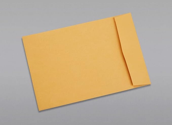 Limited Papers (TM) Booklet Envelopes, (Open Side) Brown Kraft, Gummed Seal, 28 Pound, Heavyweight, For Mailing And More. (500, 6 x 9)