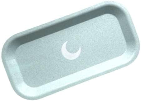 Brando Moon Small Tray - Green Lightweight Bio Tray - Made from Plants - Eco Friendly Low Carbon Kitchen Tool - Curved Edges and Smooth Surface - Travel Size 8 x 4.1 inches