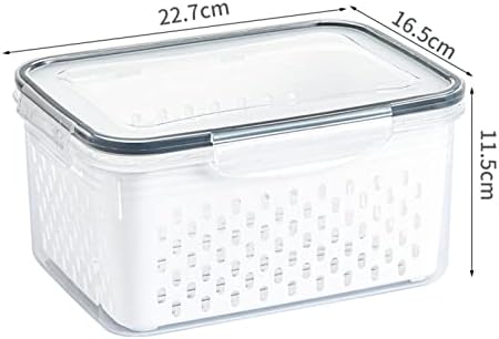 Produce Saver Box, Storage Containers, Transparent Fruit Vegetable Storage Container, Drain Storage Basket Box, Multifunctional Draining Crisper for Veggie Berry Salad Lettuce (3300ML)