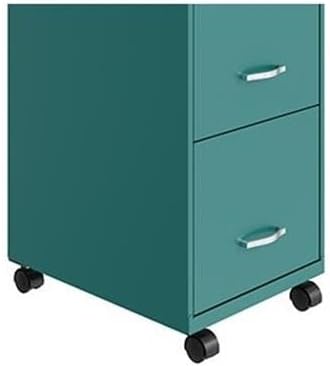 Pemberly Row 18" Deep 3 Drawer Mobile Metal Vertical Filing Cabinet - Black