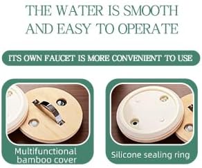 Glass Drink Dispenser, 2.9 gallons, With faucet wood stand Easy flow control, great for parties, bars & restaurants Large Glass Cold Beverage Dispensers.(2.9 gallon)