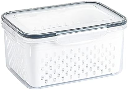 Produce Saver Box, Storage Containers, Transparent Fruit Vegetable Storage Container, Drain Storage Basket Box, Multifunctional Draining Crisper for Veggie Berry Salad Lettuce (3300ML)