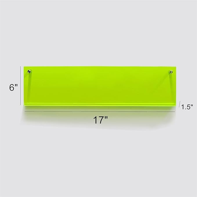 ROYALITA 2-Pack Acrylic Magazine Holder Brochure Holder, 17" Record Holder Magazine Rack, Fashion Hanging Bookshelf Literature Storage Rack for Waiting Room, Living Room, Office, Green 17 Inch