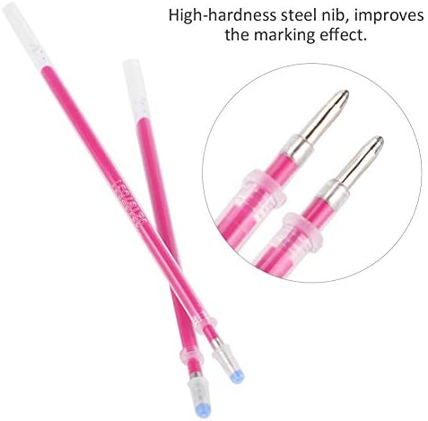 TOPINCN 100Pcs Fabric Marker Pen Refill, Heat Erasable Pens Refill Fabric High Temperature Disappearing Pens Refill Fabric Marker Pen Tailoring Tool for Fabric Quilting Sewing
