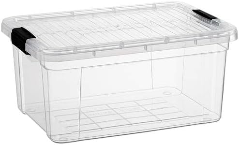 Superio Small Clear Storage Box with Lid, 6.6 Quart Plastic Container Bins for Organizing, Stackable Crates, BPA Free, Non Toxic, Odor Free, Organizers for Home, Office, School, and Dorm