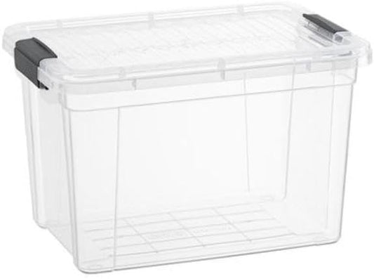 Superio Clear Storage Box with Lid, 2.5 Quart Plastic Container Bins for Organizing, Stackable Crates, BPA Free, Non Toxic, Odor Free, Organizers