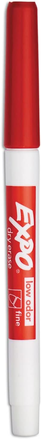 EXPO 86002 Sanford EXPO Low Odor Dry Erase Marker Fine Point Red Box of 12
