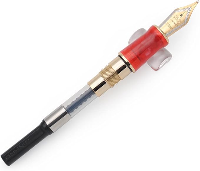 JINHAO 100 Fountain Pen with Ink Converter (Medium Nib 0.7mm, Cherry Red)