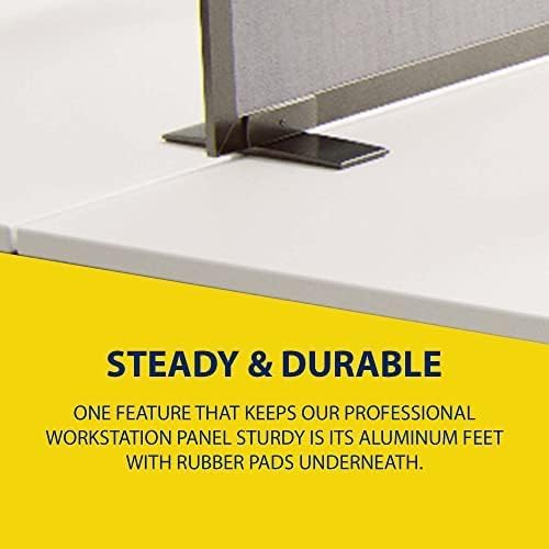 OBEX Acoustical Free Standing Privacy Screen, Cubicle Accessories Desk Privacy Panel, Desk Dividers for Office, Office Furniture Partitions Portable Sound Proof Dividers, 18" x 48", Graphite