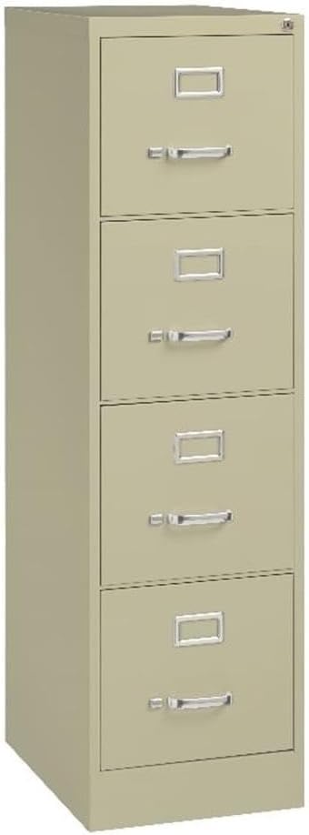 Scranton and Co 22" Deep 4 Drawer Letter File Cabinet in Putty, Fully Assembled