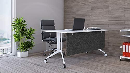 OBEX Modesty Desk PET Privacy Screen Acoustic Sound Absorbing Panel Ideal for Reception, Student Table or Office Cubicles Workstations, 24" x 42", Shadow