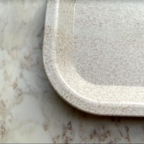 Brando Moon Small Tray - Cream Lightweight Plant Based Tray - Made from Plants - Low Carbon Kitchen Tool - Curved Edges and Smooth Surface - Travel Size 8 x 4.1 inches