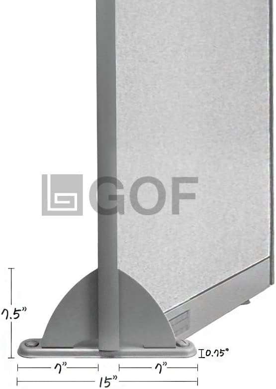 GOF Freestanding Office Partition, Large Fabric Room Divider Panel, 72" W x 48" H