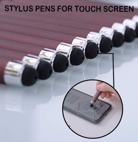 MiSiBao 0.7mm Black Ink Gel Ink Rollerball Pens 2 in 1 Medium Point Pens with Stylus Work Pen Smooth Writing for Office Black gel pen (Burgundy-18pack)