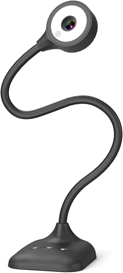 USB Document Camera for Teachers, Webcam/Doc Camera for Classroom with A3 Format, 3-Level LED Lights, Image Invert, Fold, Dual mic for Mac OS, Windows, Zoom, OBS Work with Distance Learning