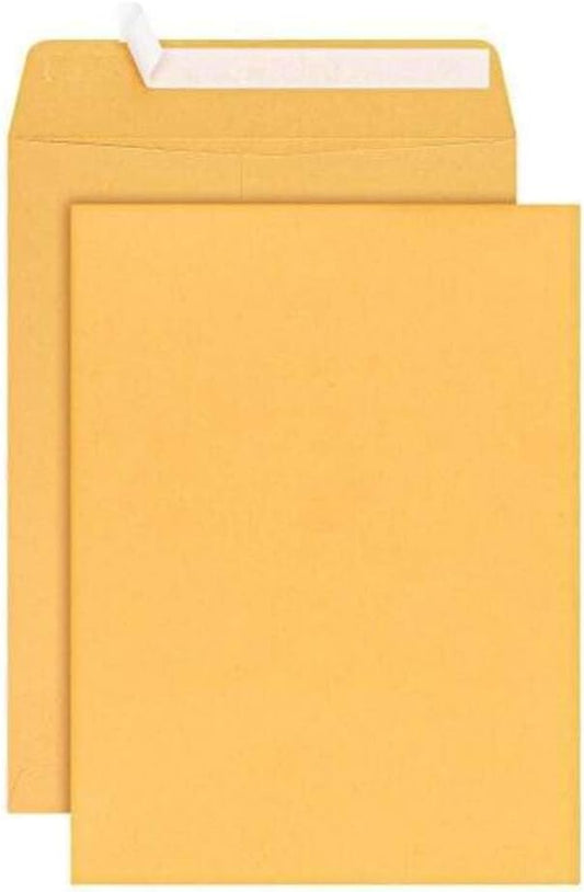 Catalog Envelopes (Open End), Brown Kraft, 28 Pound. 500 Per Pack. (Peel And Seal, 9.5"x12.5")