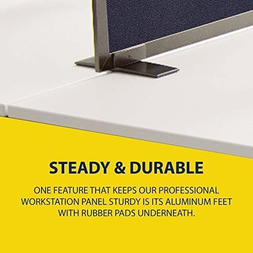 OBEX Acoustical Free Standing Privacy Screen, Cubicle Accessories Desk Privacy Panel, Desk Dividers for Office, Office Furniture Partitions Portable Sound Proof Dividers, 24" x 24", Slate
