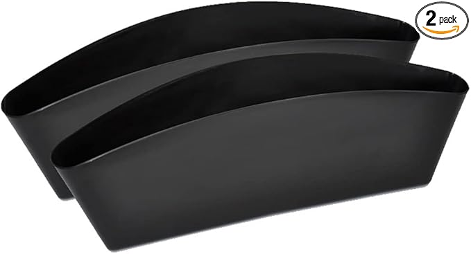Riloer 2 Pcs Car Seat Pockets Plastic Car Console Side Organizer, Sturdy Leather Car Gap Filler, Pocket Black Drop Catcher Pocket Between Seat Console