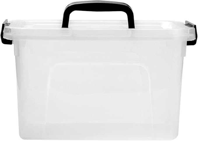 6 Quart Clear Storage Latch Box/Bins, 6-Pack Plastic Container with Latches and Lid