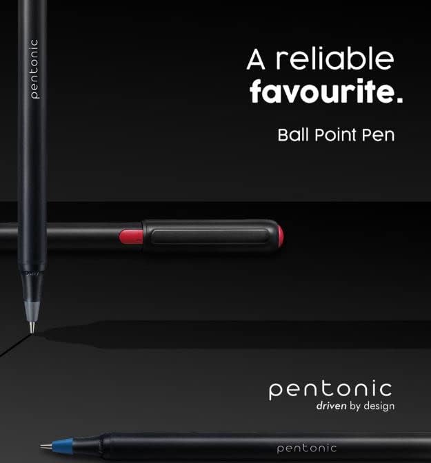 Pentonic Ballpoint Pens In Pen Organizer, Bulk 50 Count, Assorted Colored Ink (10 Different Colors), 1.0 mm Medium Point, Smooth Writing (PEN12177)
