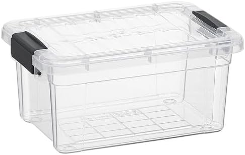 Superio Clear Storage Box with Lid, 1.85 Quart Plastic Container Bins for Organizing, Stackable Crates, BPA Free, Non Toxic, Odor Free, Organizers for Home, Office, School, and Dorm