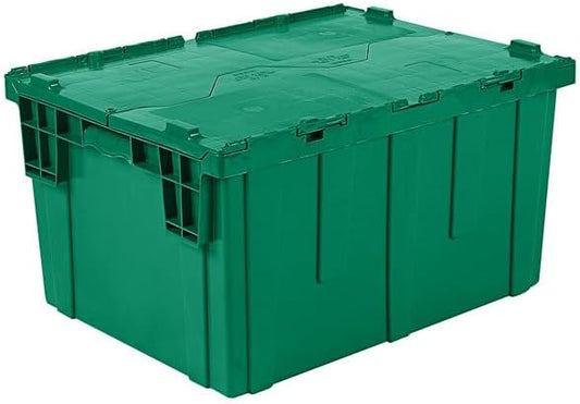 Plastic Storage Tote with Flip Lid, 27.9 x 20.9 x 15.2 inches, 70 Gallon, Stackable, Green