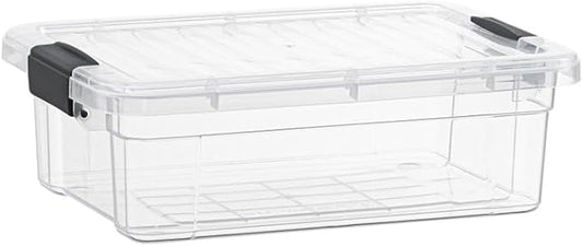 Superio 2.3 Qt Clear Plastic Storage Bin with Lid, Non-Toxic, BPA Free, Odor Free, Organizer Storage Box, Stackable Plastic Tote for Home, Garage, School, and Office, X-Small