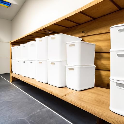 Plastic Storage Baskets Bins Boxes With Lids,Organizing Container White Storage Organizer Bins For Shelves Drawers Desktop Playroom Classroom Office,6-Pack(4XL+2L)