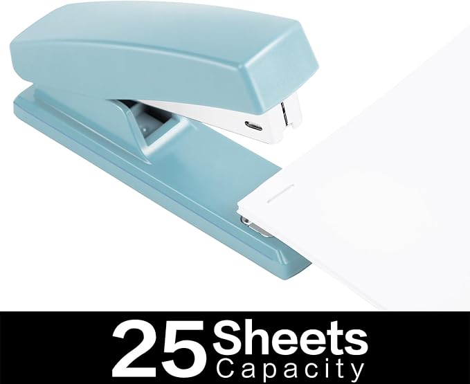 Deli Stapler, Desktop Staplers with 640 Staples, Office Stapler, 25 Sheet Capacity, Blue