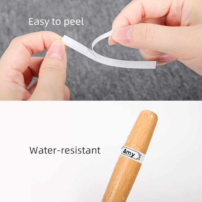 Label KINGDOM TZe-221 TZ Tape 9mm 0.35 Laminated White Replacement for Brother TZe221 9mm Label Tape Black on White 3/8 Inch Compatible with Brother P Touch PT-D210 PT-D220 PT-H110 PT-D400, 4-Pack