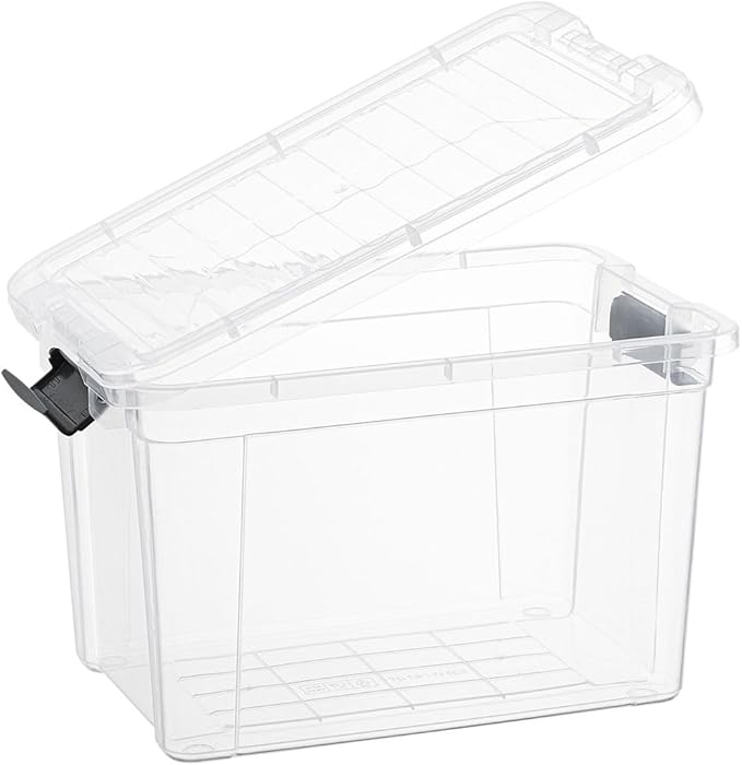 Superio Clear Storage Boxes with Lids, 8.75 Quart Plastic Container Bins for Organizing, Stackable Crates, BPA Free, Non Toxic, Odor Free, Organizers for Home, Office and Dorm, 6 Pack