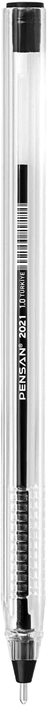 Black Ballpoint Pens,1.0 mm Medium Point, Black Pens, Ergonomic Triangle Grip, 50-Count Pack of Bulk Pens
