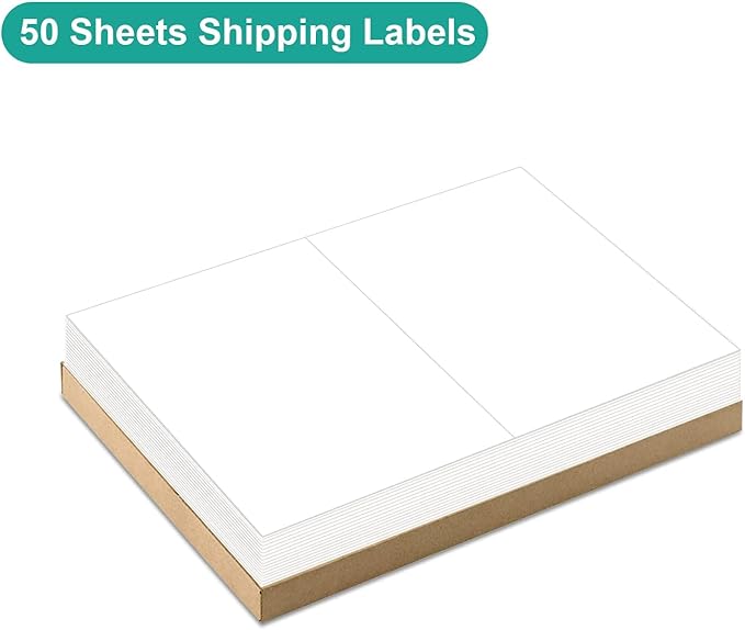 MFLABEL Half Sheet Label Laser/Ink Jet Shipping Label 8.5 x 11 Inches Packaging Labels, Address Labels for Laser & Inkjet Printers, 3500 Count(1750 Sheets)
