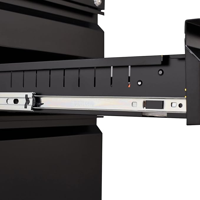 3-Drawer Lockable Mobile File Cabinet – Metal A4/Letter/Legal Size Storage for Home/Office, Pre-Assembled, Space-Saving Under-Desk Cabinet with Wheels (Black)