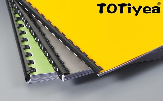 TOTiyea 100 Pack 19 Ring Binding Combs, Multi Sizes, 3/8 Inch, 1/2 Inch, 5/8 Inch, 3/4 Inch, 1 Inch, Letter Size, Black Binding Comb Spines Set