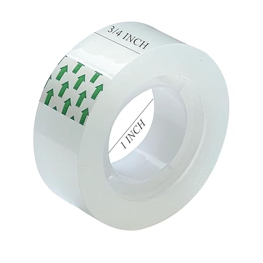 16 Rolls Clear Tape Refill - Tear by Hand, Transparent Tape Rolls for Dispenser, 3/4" x 1000 inch