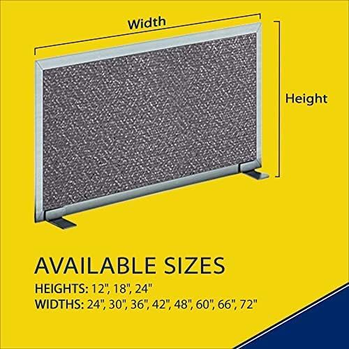 OBEX Acoustical Free Standing Privacy Screen, Cubicle Accessories Desk Privacy Panel, Desk Dividers for Office, Office Furniture Partitions Portable Sound Proof Dividers, 18" x 30", Graphite