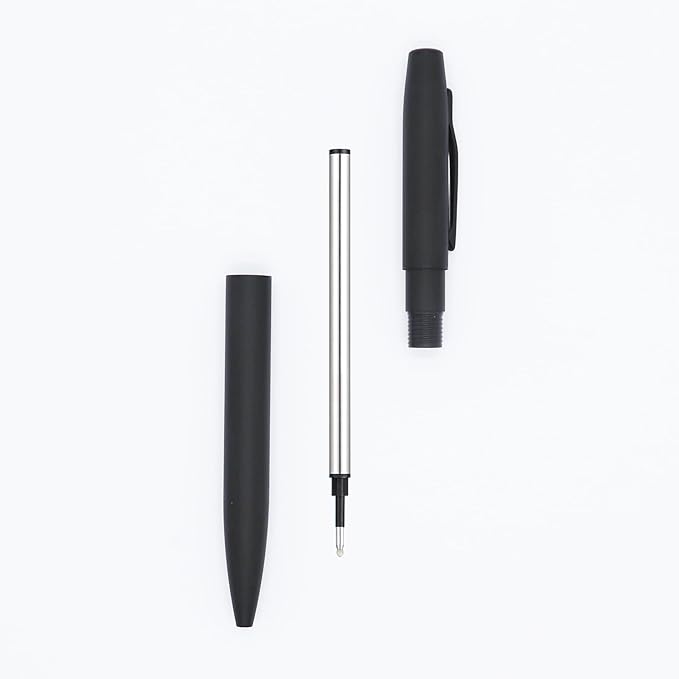 DunBong Rollerball Pen Refills, Roller Ball Fine Point 0.5mm, Red Ink Refill Pack of 5 - Replaceable Ballpoint Pen Refills Medium Point (Black)