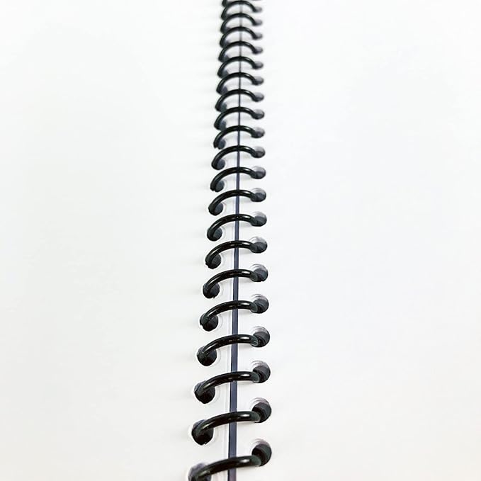 TOTiyea 100 Pack Plastic Spiral Binding Coils,6mm(1/4") Binding Spirals,30 Sheet Capacity,4:1 Pitch,Black