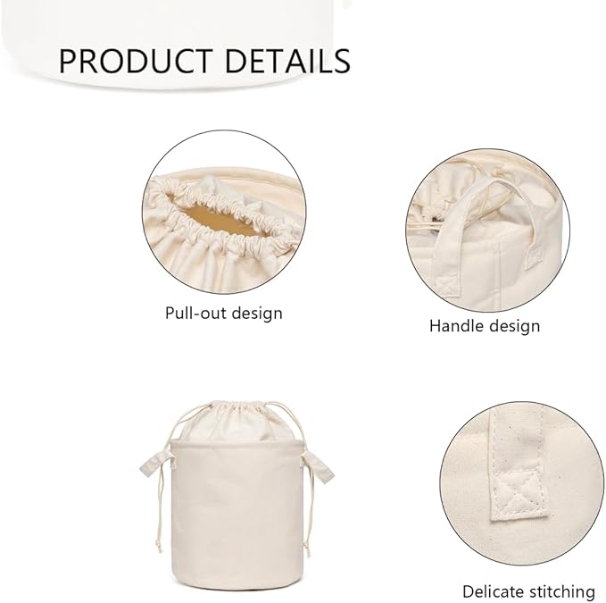 Foldable Storage Bins with Lids Cotton Canvas Rectangular Storage Box Ideal for Organization Lightweight and Durable (13.78 x 17.52)