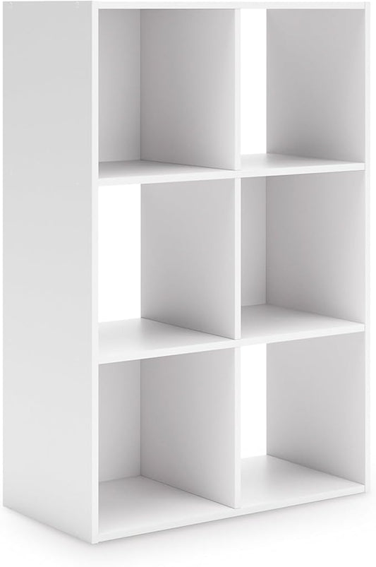 Signature Design by Ashley Onita Modern 3-Tier Floor Standing 6 Cube Organizer for Living Room, Wood, Works with 10.5 W x 10.5 D x 11 H Storage Bin (Sold Separately), White