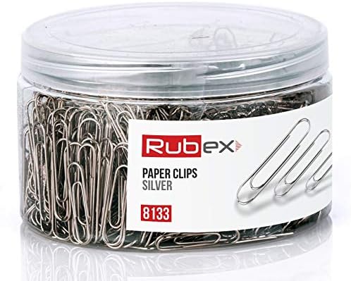 RUBEX 700 Paper Clips, Silver, Assorted Sizes: Small, Medium, Large – Durable & Rustproof for Office, School, and Document Organization